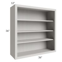 Midtown Light Grey Shaker 36x36 Wall Cabinet (No Doors) To Be Used With Glass Doors