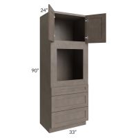 Natural Grey Shaker 33x90 Oven Cabinet