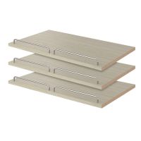 24 Inch Slanted Shoe Storage Shelves with Chrome Fence Rails for Closet Organizer Vertical Panels