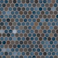 Penny Round Azul Glossy Mosaic Tile 