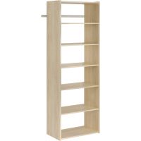 Essential Shelf Tower Closet Storage Wall Mounted Organizer Kit System with Shelves and Hanging Rod