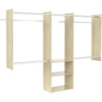 Deluxe Starter Closet Storage Wall Mounted Wardrobe Organizer System Kit with Shelves and Rods