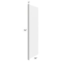 Midtown White Shaker 30x96 Refrigerator End Panel with a 3" Return