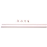 35" Wardrobe Rods/Ends White 2 pack