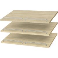 24 Inch Slanted Shoe Storage Shelves with Chrome Fence Rails for Closet Organizer Vertical Panels
