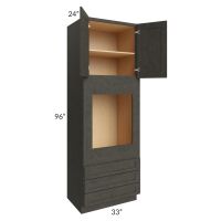 Charcoal Grey Shaker 33x96x24 Oven Cabinet