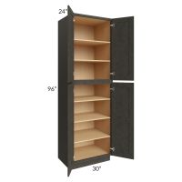 Charcoal Grey Shaker 30x96x24 Wall Pantry Cabinet