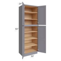 Graphite Grey Shaker 30x90x24 Wall Pantry Cabinet