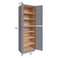 Graphite Grey Shaker 30x96x24 Wall Pantry Cabinet