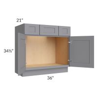 Grey Shaker 36" Vanity Base Cabinet