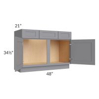 Grey Shaker 48" Vanity Base Cabinet