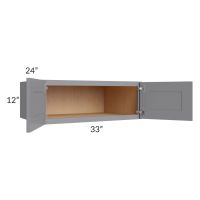 Grey Shaker 33x12x24 Wall Cabinet