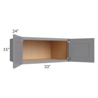 Grey Shaker 33x15x24 Wall Cabinet