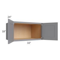 Grey Shaker 33x18x24 Wall Cabinet