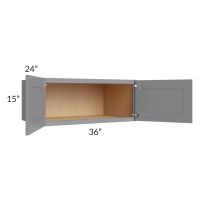 Grey Shaker 36x15x24 Wall Cabinet 