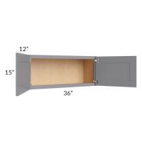 Grey Shaker 36x15 Wall Cabinet 