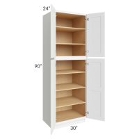 Brilliant White Shaker 30x90x24 Wall Pantry Cabinet