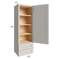 Midtown Light Grey Shaker 18x54x15 Wall Cabinet with Drawers