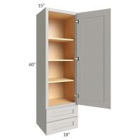 Midtown Light Grey Shaker 18x60x15 Wall Cabinet with Drawers