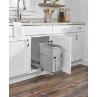 Single Pullout Waste Container - Fits a 12" Wide Base Cabinet or One Side of Sink Base