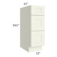 Linen Shaker 12" 3-Drawer Vanity Base Cabinet