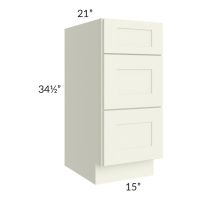 Linen Shaker 15" 3-Drawer Vanity Base Cabinet