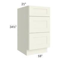 Linen Shaker 18" 3-Drawer Vanity Base Cabinet