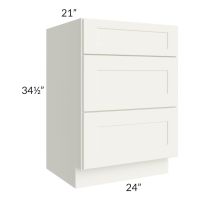 Linen Shaker 24" 3-Drawer Vanity Base Cabinet