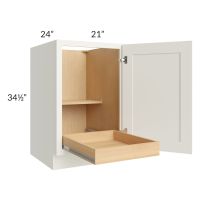 Linen Shaker 21" Full Height Door Base Cabinet with 1 Rollout Tray