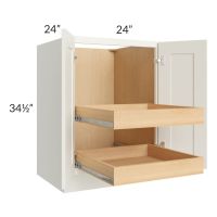Linen Shaker 24" Full Height Base Cabinet with 2 Rollout Trays