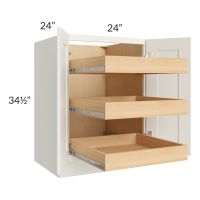 Linen Shaker 24" Full Height Base Cabinet with 3 Rollout Trays