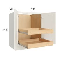 Linen Shaker 27" Full Height Base Cabinet with 2 Rollout Trays