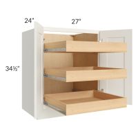 Linen Shaker 27" Full Height Base Cabinet with 3 Rollout Trays