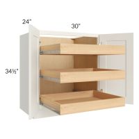 Linen Shaker 30" Full Height Base Cabinet with 3 Rollout Trays
