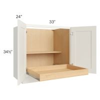 Linen Shaker 33" Full Height Base Cabinet with 1 Rollout Tray