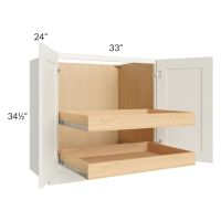 Linen Shaker 33" Full Height Base Cabinet with 2 Rollout Trays