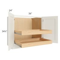 Linen Shaker 36" Full Height Base Cabinet with 2 Rollout Trays