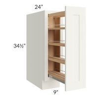 Linen Shaker 9" Full Height Door Base Cabinet with Shelf Pullout