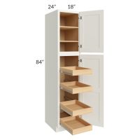 Linen Shaker 18x84x24 Wall Pantry Cabinet with 4 Rollout Trays