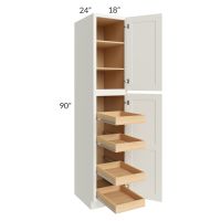 Linen Shaker 18x90x24 Wall Pantry Cabinet with 4 Rollout Trays