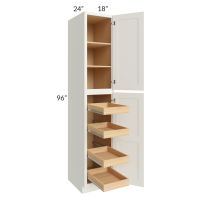 Linen Shaker 18x96x24 Wall Pantry Cabinet with 4 Rollout Trays