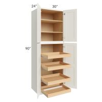 Linen Shaker 30x90x24 Wall Pantry Cabinet with 4 Rollout Trays