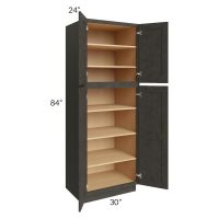 Charcoal Grey Shaker 30x84x24 Wall Pantry Cabinet