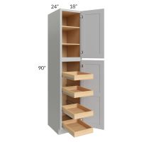 Stone Shaker 18x90x24 Wall Pantry Cabinet with 4 Rollout Trays