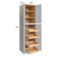 Stone Shaker 24x90x24 Wall Pantry Cabinet with 4 Rollout Trays