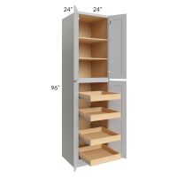 Stone Shaker 24x96x24 Wall Pantry Cabinet with 4 Rollout Trays