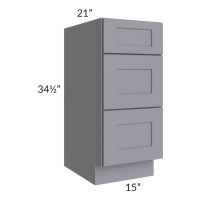 Graphite Grey Shaker 15" 3-Drawer Vanity Base Cabinet