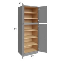 Graphite Grey Shaker 30x84x24 Wall Pantry Cabinet
