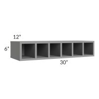 Graphite Grey Shaker 30x6 Wine Cubby Wall Cabinet