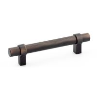 Contemporary Metal Pull 5.35" Overall Length in Brushed Oil-Rubbed Bronze